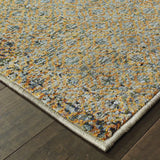 12' Runner Blue and Beige Geometric Power Loom Runner Rug - Homeroots - Flyclothing LLC