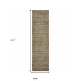 12' Runner Blue and Beige Geometric Power Loom Runner Rug
