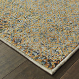 5' X 7' Blue and Silver Geometric Power Loom Area Rug - Homeroots
