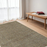 5' X 7' Blue and Silver Geometric Power Loom Area Rug - Homeroots - Flyclothing LLC