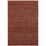 10' X 13' Red and Gold Geometric Power Loom Area Rug - Homeroots - Flyclothing LLC