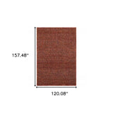 10' X 13' Red and Gold Geometric Power Loom Area Rug - Homeroots - Flyclothing LLC