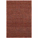 2' X 3' Red and Gold Geometric Power Loom Area Rug - Homeroots
