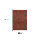 2' X 3' Red and Gold Geometric Power Loom Area Rug - Homeroots - Flyclothing LLC