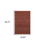 2' X 3' Red and Gold Geometric Power Loom Area Rug