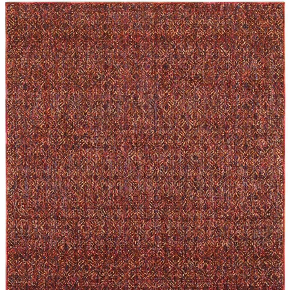 2' X 3' Red and Gold Geometric Power Loom Area Rug - Homeroots - Flyclothing LLC