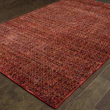3' X 5' Red and Gold Geometric Power Loom Area Rug - Homeroots - Flyclothing LLC