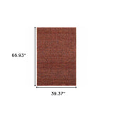 3' X 5' Red and Gold Geometric Power Loom Area Rug - Homeroots - Flyclothing LLC