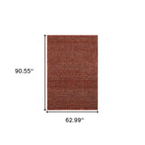 5' X 7' Red and Gold Geometric Power Loom Area Rug - Homeroots - Flyclothing LLC