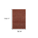 7' X 10' Red and Gold Geometric Power Loom Area Rug - Homeroots - Flyclothing LLC