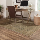 10' X 13' Green Geometric Power Loom Area Rug - Homeroots - Flyclothing LLC