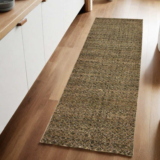8' Runner Green Geometric Power Loom Runner Rug - Homeroots - Flyclothing LLC