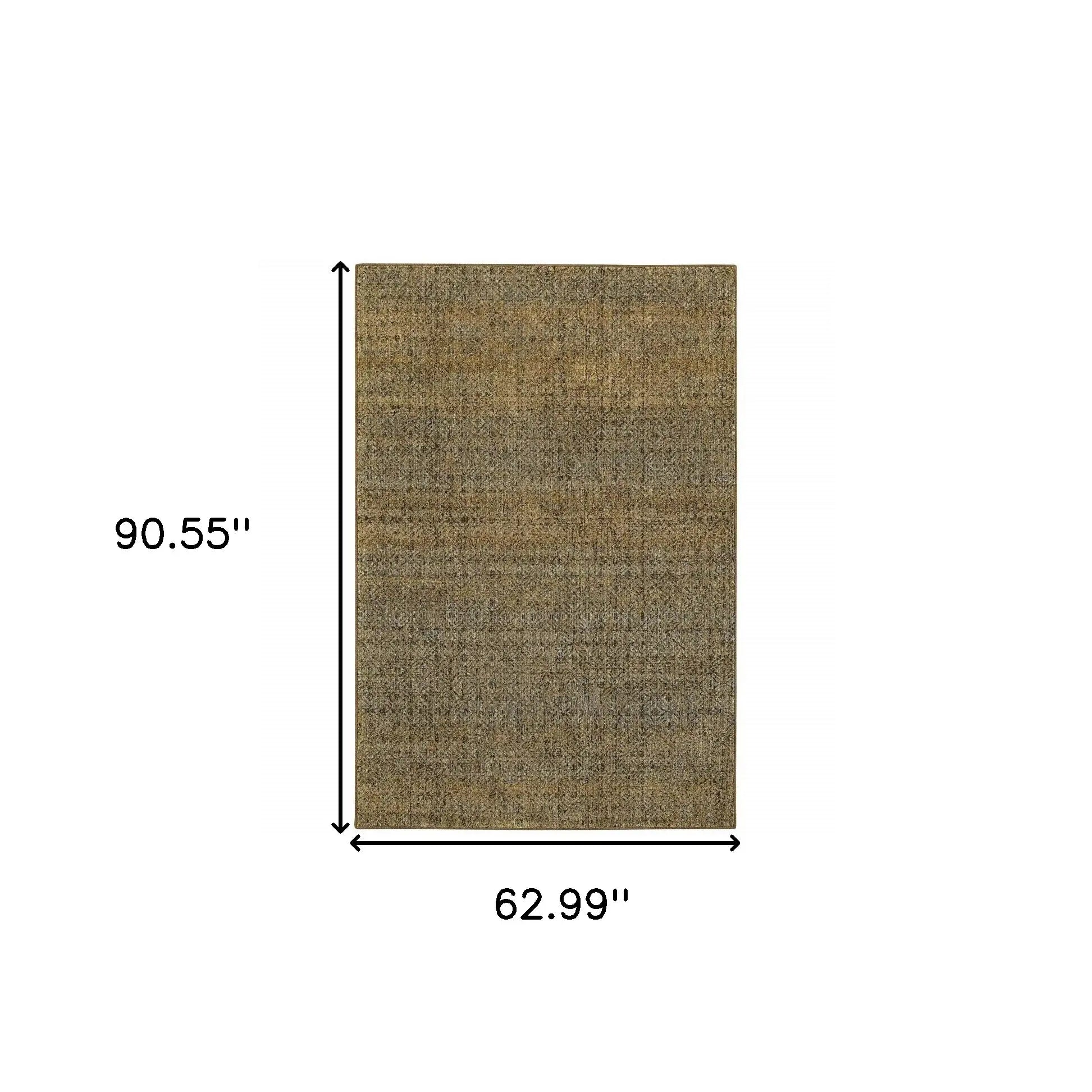 5' X 7' Green Geometric Power Loom Area Rug - Homeroots - Flyclothing LLC
