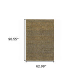 5' X 7' Green Geometric Power Loom Area Rug - Homeroots - Flyclothing LLC