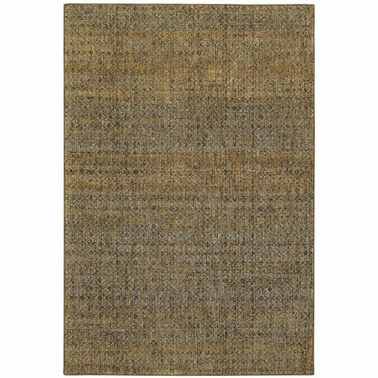 8' X 11' Green Geometric Power Loom Area Rug - Homeroots - Flyclothing LLC