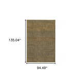 8' X 11' Green Geometric Power Loom Area Rug - Homeroots - Flyclothing LLC