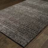 2' X 3' Gray Geometric Power Loom Area Rug - Homeroots