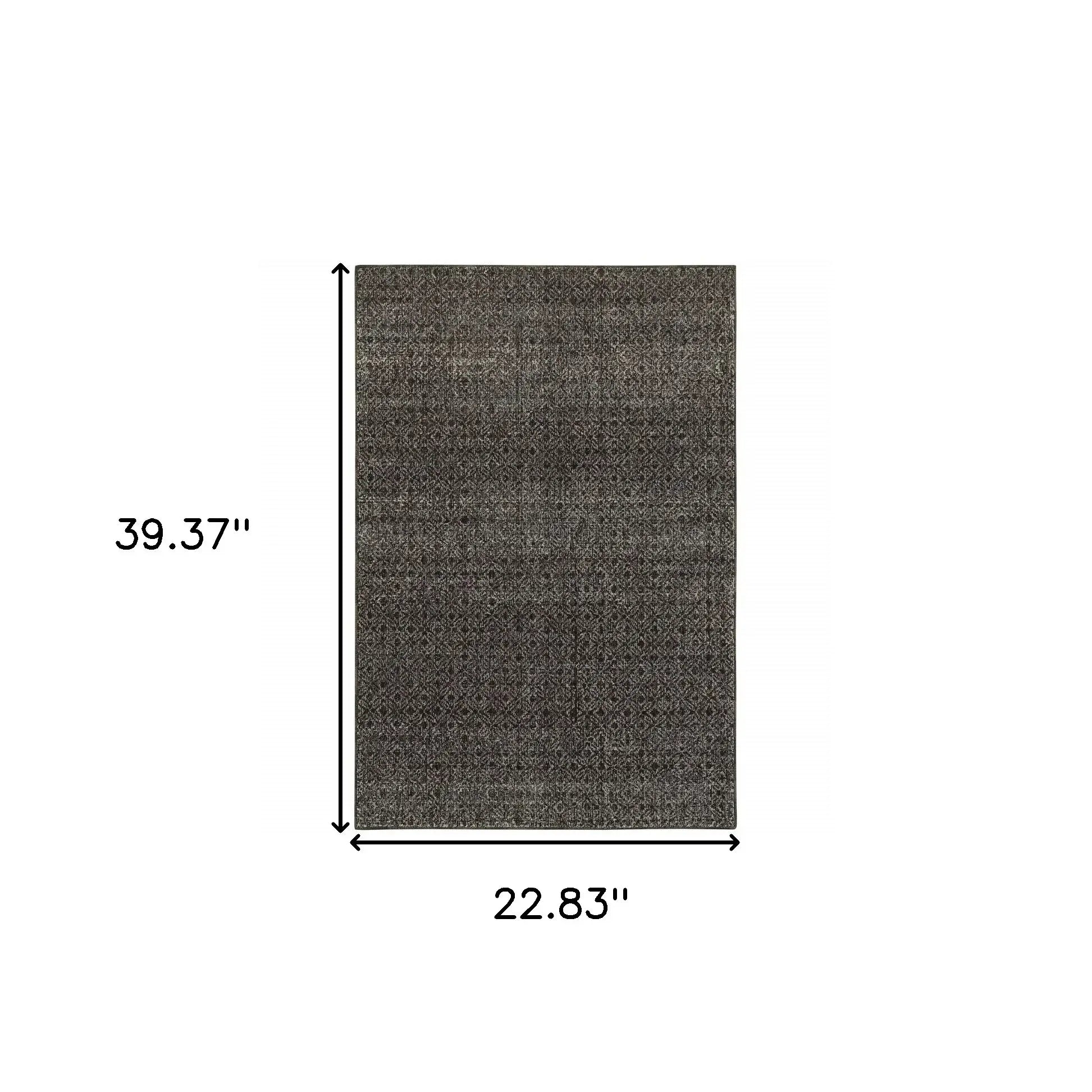 2' X 3' Gray Geometric Power Loom Area Rug - Homeroots - Flyclothing LLC