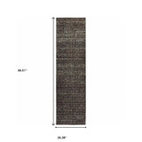8' Runner Gray Geometric Power Loom Runner Rug - Homeroots - Flyclothing LLC