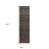 8' Runner Gray Geometric Power Loom Runner Rug - Homeroots - Flyclothing LLC