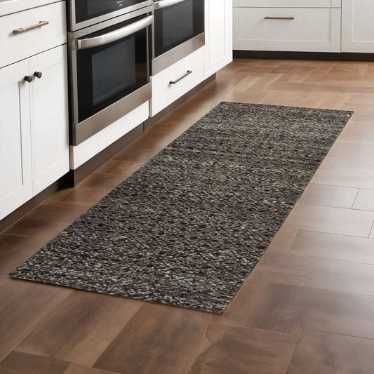 8' Runner Gray Geometric Power Loom Runner Rug - Homeroots - Flyclothing LLC