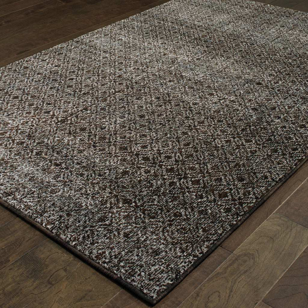 7' X 10' Gray Geometric Power Loom Area Rug - Homeroots - Flyclothing LLC
