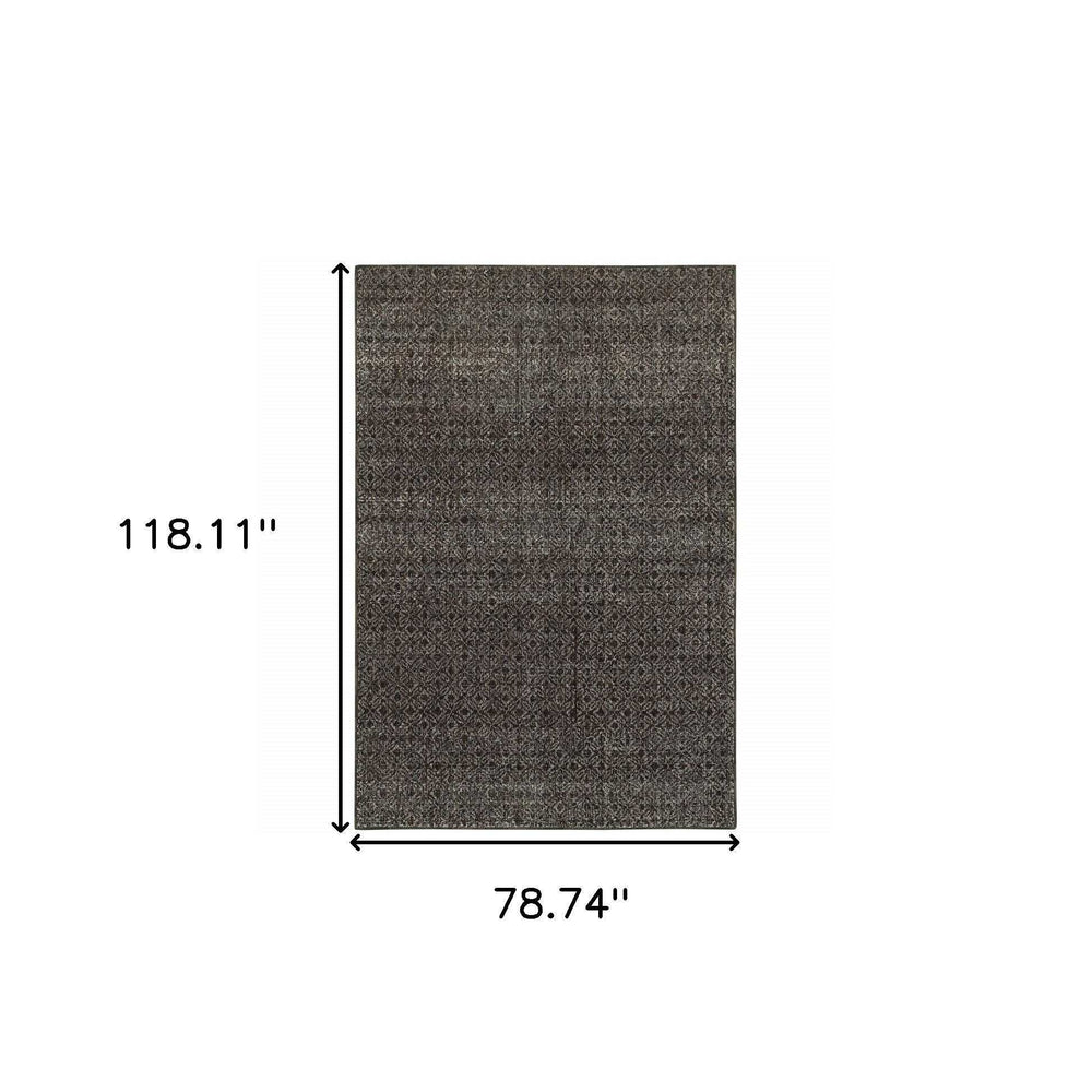 7' X 10' Gray Geometric Power Loom Area Rug - Homeroots - Flyclothing LLC