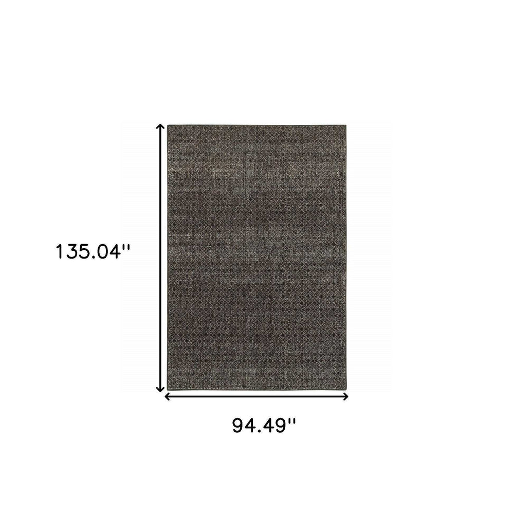 8' X 11' Gray Geometric Power Loom Area Rug - Homeroots - Flyclothing LLC