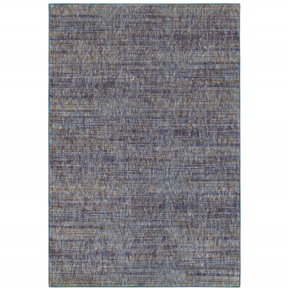 10' X 13' Blue and Ivory Power Loom Area Rug - Homeroots