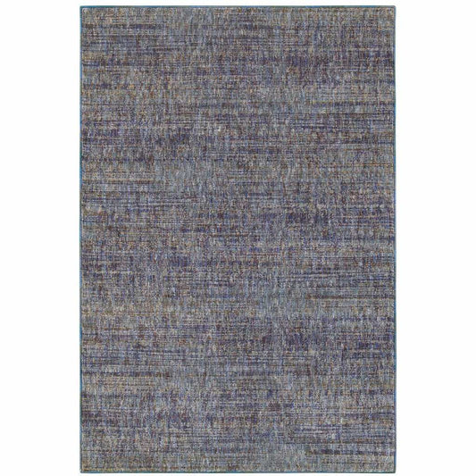 8' X 11' Blue and Ivory Power Loom Area Rug - Homeroots - Flyclothing LLC