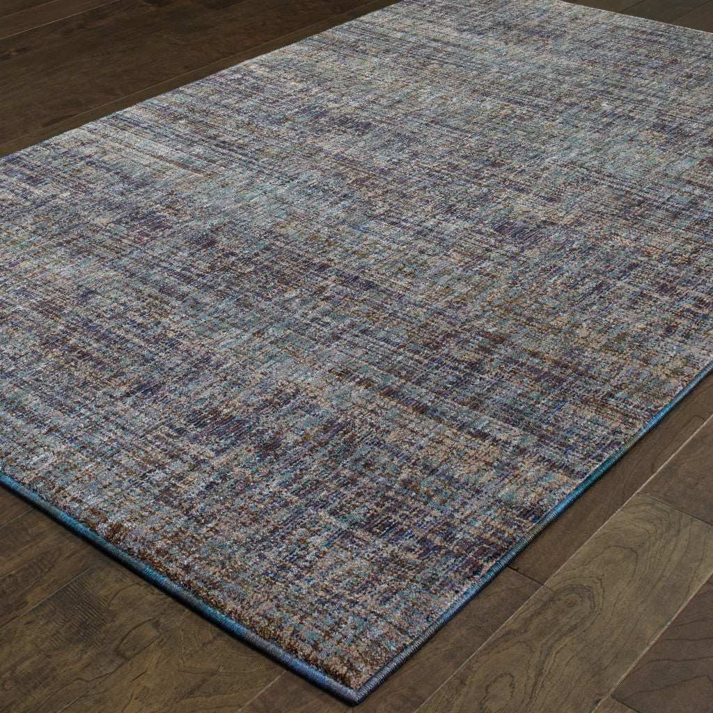 9' X 12' Blue and Ivory Power Loom Area Rug - Homeroots - Flyclothing LLC