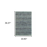 2' X 3' Blue and Gray Power Loom Area Rug