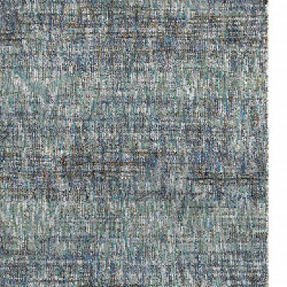 12' Runner Blue Grey Silver and Green Power Loom Runner Rug - Homeroots - Flyclothing LLC