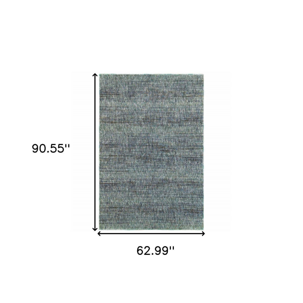 5' X 7' Blue and Gray Power Loom Area Rug - Homeroots - Flyclothing LLC