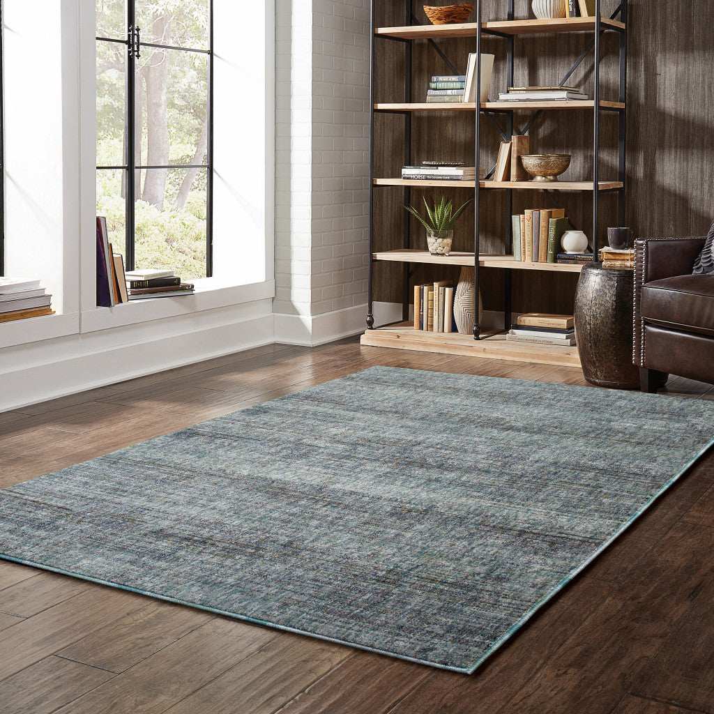 7' X 10' Blue and Gray Power Loom Area Rug - Homeroots - Flyclothing LLC