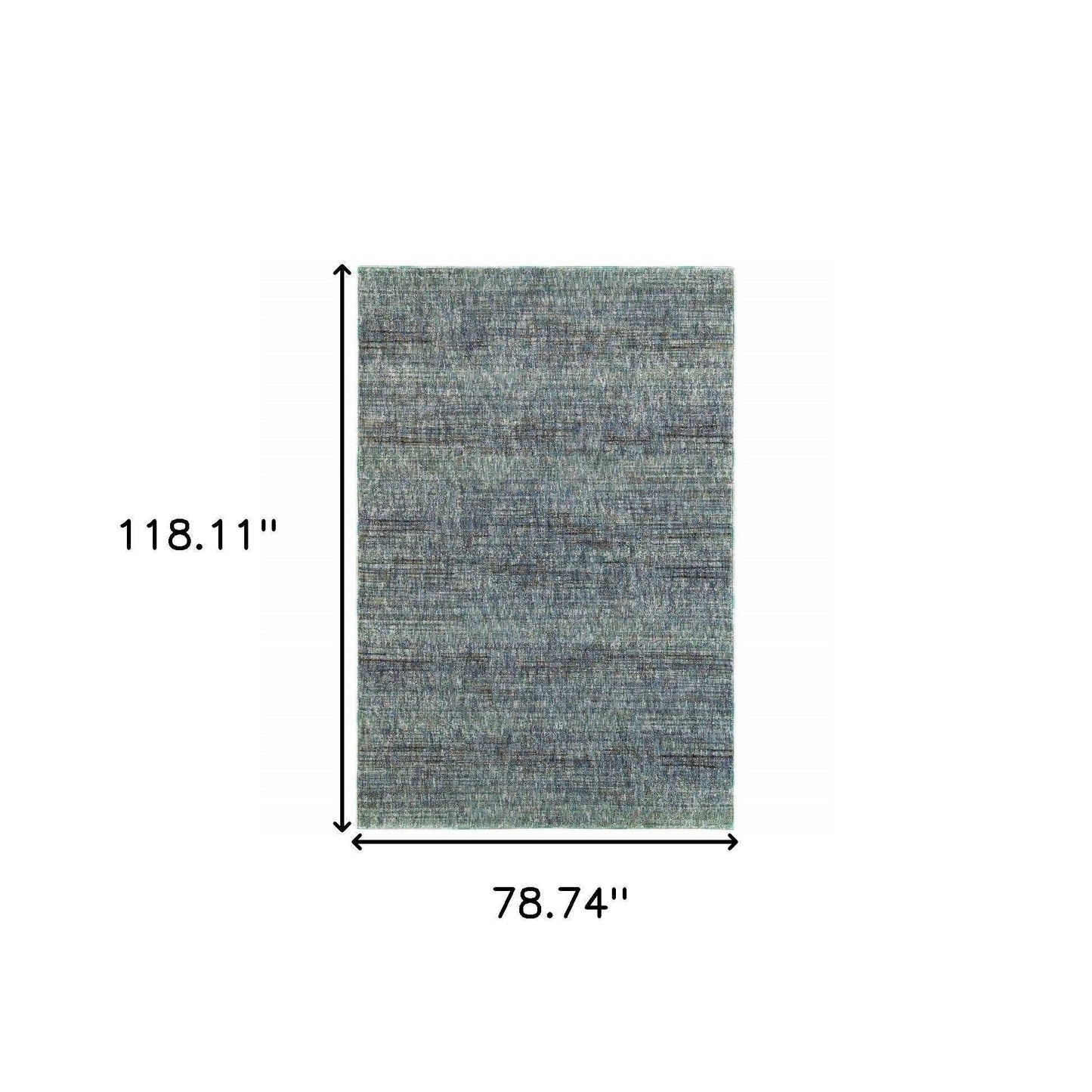 7' X 10' Blue and Gray Power Loom Area Rug - Homeroots - Flyclothing LLC