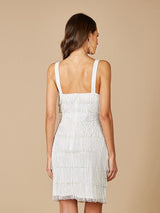 Lara Dakota Beaded Fringe Short Wedding Dress