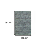 9' X 12' Blue and Gray Power Loom Area Rug - Homeroots - Flyclothing LLC