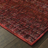 10' X 13' Red and Gray Power Loom Area Rug - Homeroots