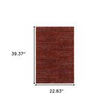 2' X 3' Red and Gray Power Loom Area Rug - Homeroots
