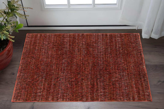 3' X 5' Red and Gray Power Loom Area Rug - Homeroots - Flyclothing LLC