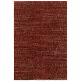 8' X 11' Red and Gray Power Loom Area Rug