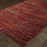 8' X 11' Red and Gray Power Loom Area Rug - Homeroots