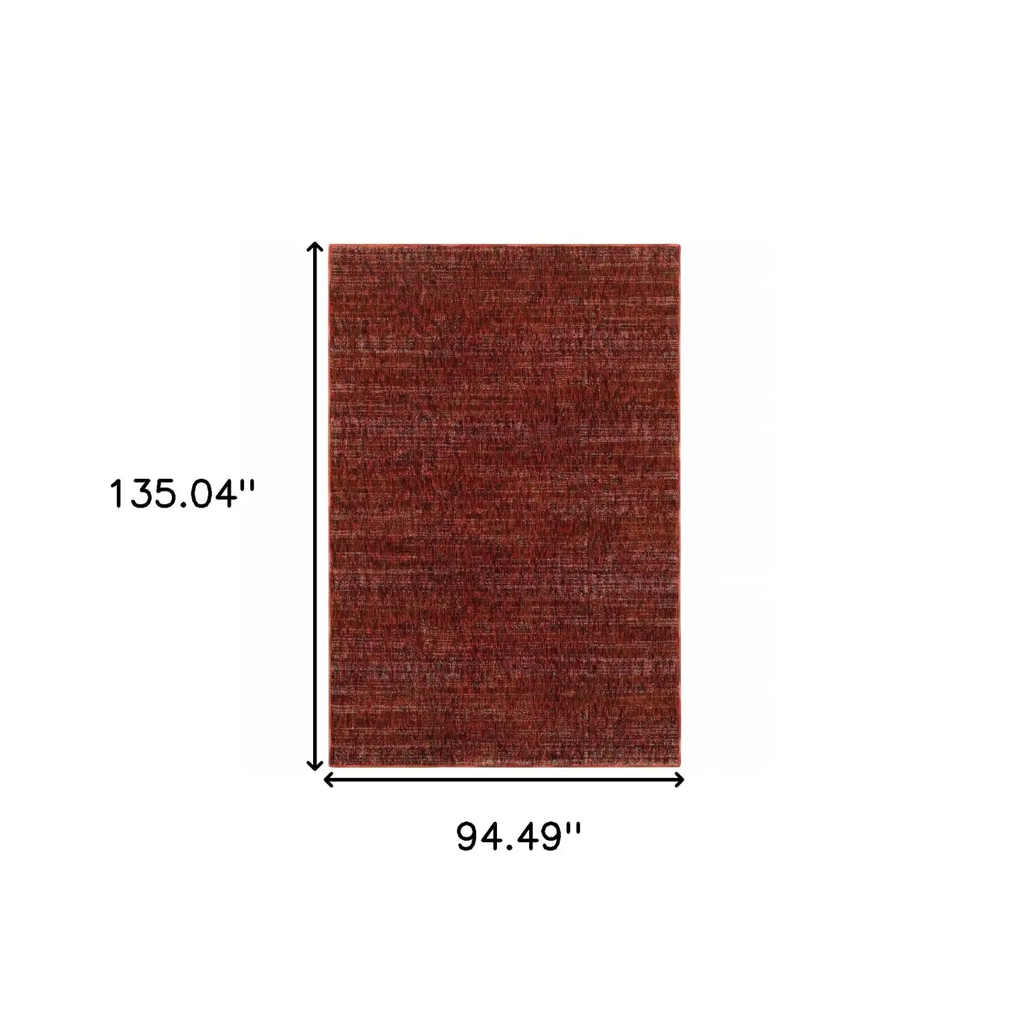 8' X 11' Red and Gray Power Loom Area Rug - Homeroots - Flyclothing LLC