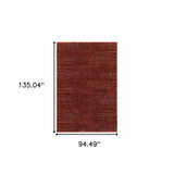 8' X 11' Red and Gray Power Loom Area Rug - Homeroots - Flyclothing LLC