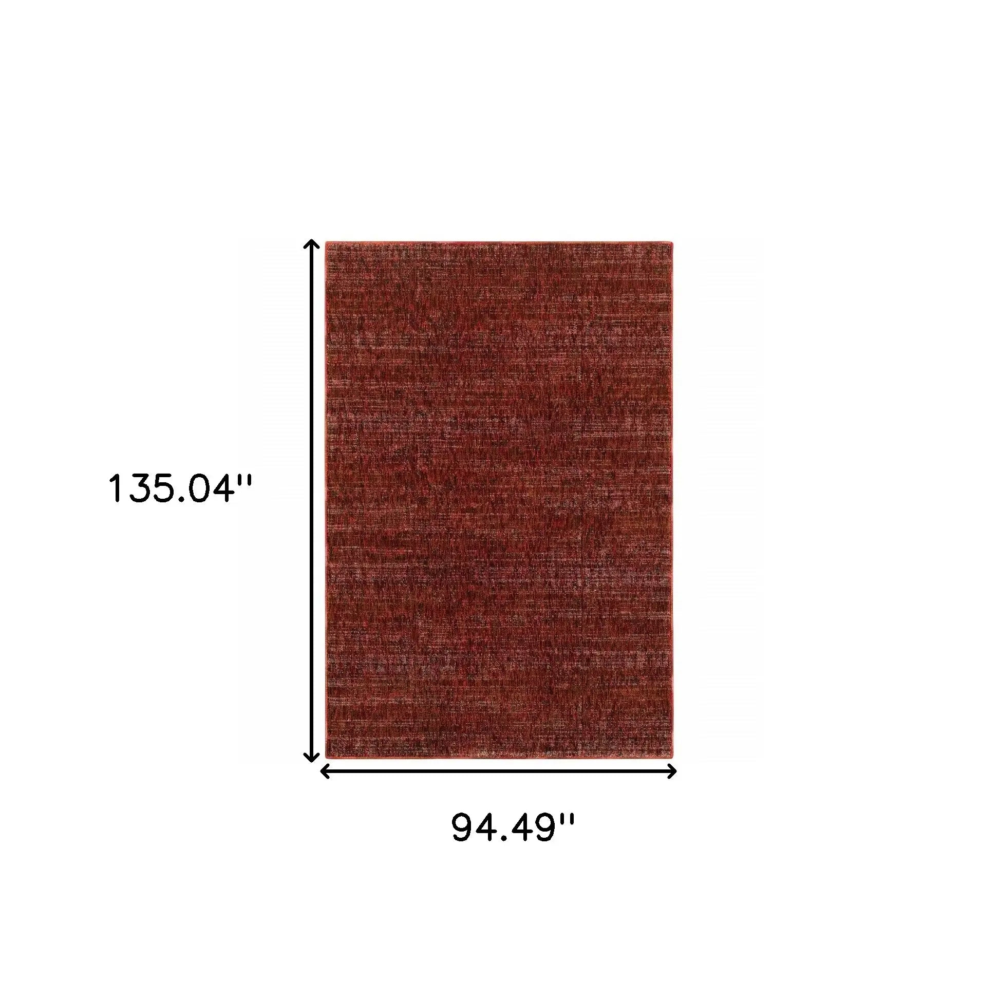 8' X 11' Red and Gray Power Loom Area Rug - Homeroots - Flyclothing LLC