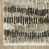 5' X 8' Beige Ivory Charcoal Brown Tan And Grey Abstract Power Loom Stain Resistant Area Rug With Fringe - Homeroots - Flyclothing LLC