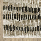 5' X 8' Beige Ivory Charcoal Brown Tan And Grey Abstract Power Loom Stain Resistant Area Rug With Fringe - Homeroots - Flyclothing LLC