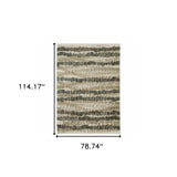 6' X 9' Beige Ivory Charcoal Brown Tan And Grey Abstract Power Loom Stain Resistant Area Rug With Fringe - Homeroots - Flyclothing LLC