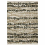 6' X 9' Beige Ivory Charcoal Brown Tan And Grey Abstract Power Loom Stain Resistant Area Rug With Fringe - Homeroots - Flyclothing LLC